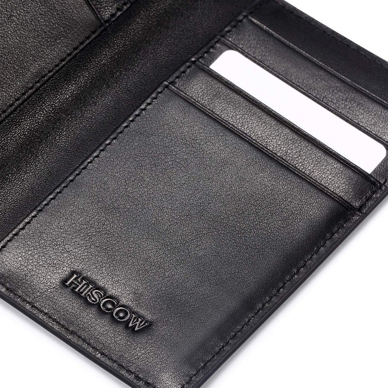 HISCOW Slim Leather Credit Card Holder for Men & Women 8cc, Italian Calfskin (Black) - Image 5